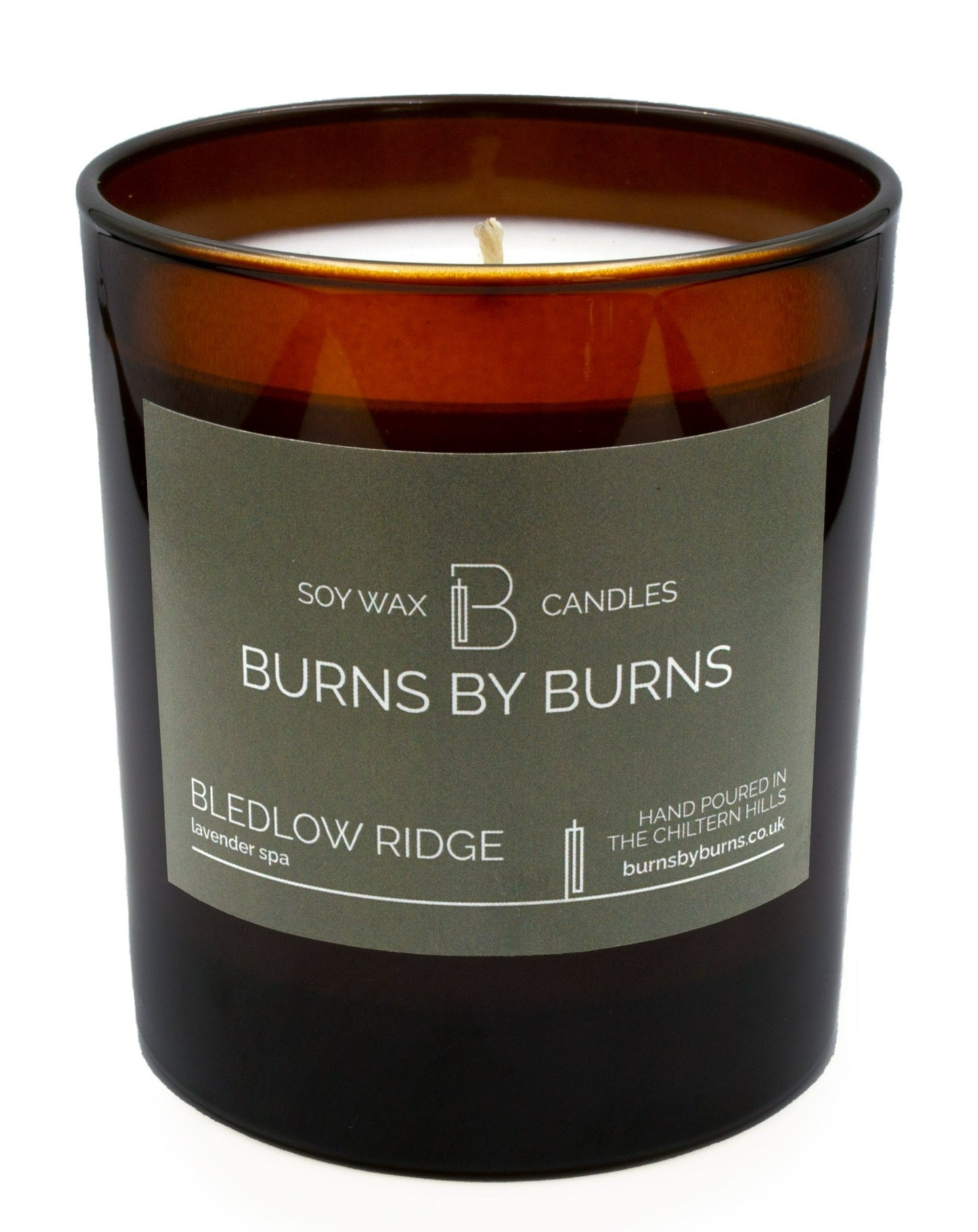 Bledlow Ridge Lavender Spa Soy Scented candle in amber jar
