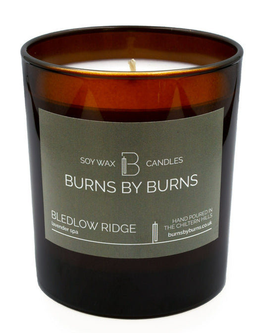 Bledlow Ridge Lavender Spa Soy Scented candle in amber jar