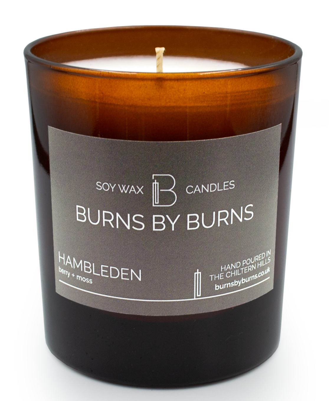Hambleden berry and moss candle in amber jar